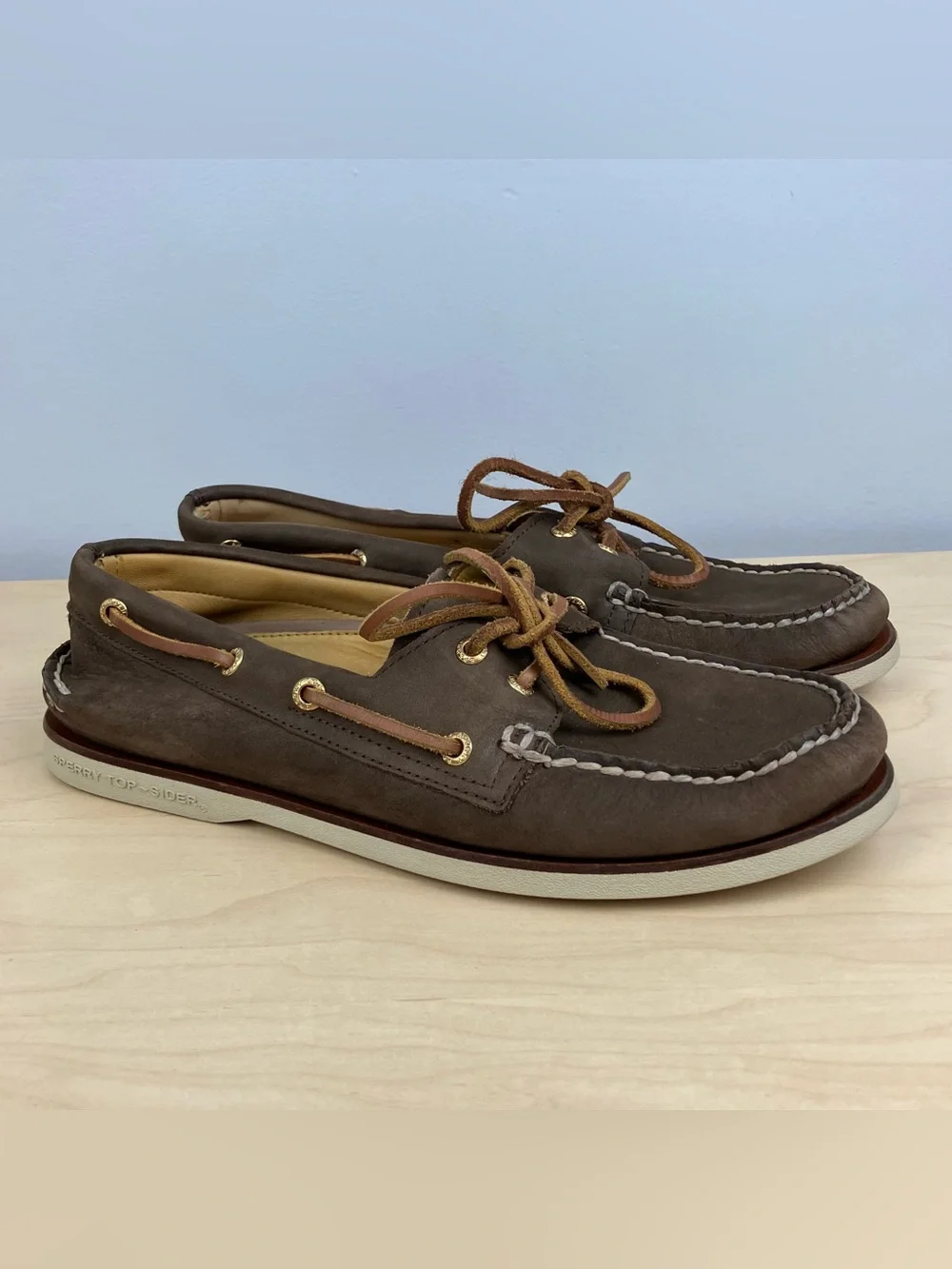 Sperry Gold Cup Men’s Size 9.0 Classic 2 Eye Brown Leather Boat Deck Shoes